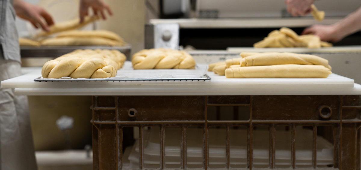 Bakery preparing and selling tasty breads